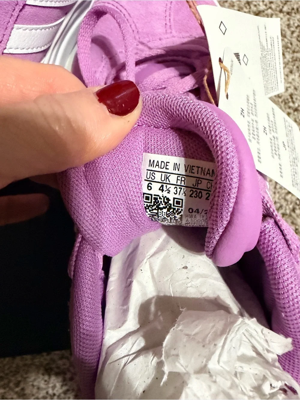 adidas Women's Platform Suede Sneaker - Lavender Purple & White - Picture 4 of 4
